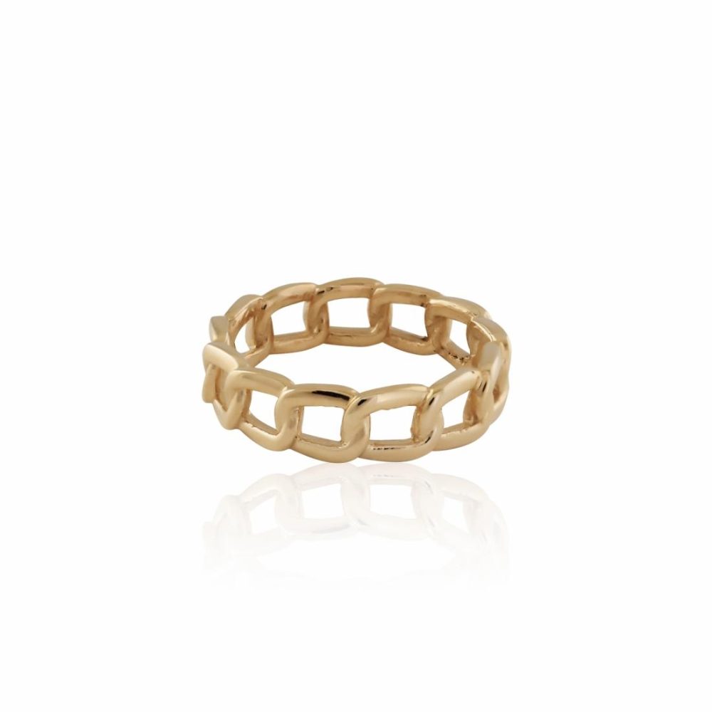 9Ct Gold Rigid Chain Ring Jewellery