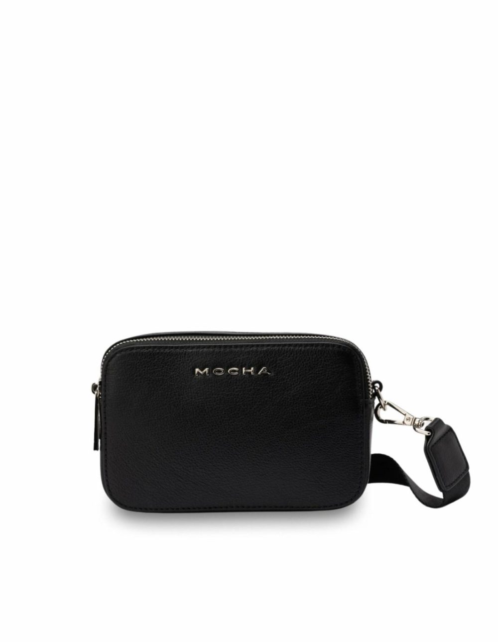 Alicia Leather Double Zip Crossbody – Black Bags