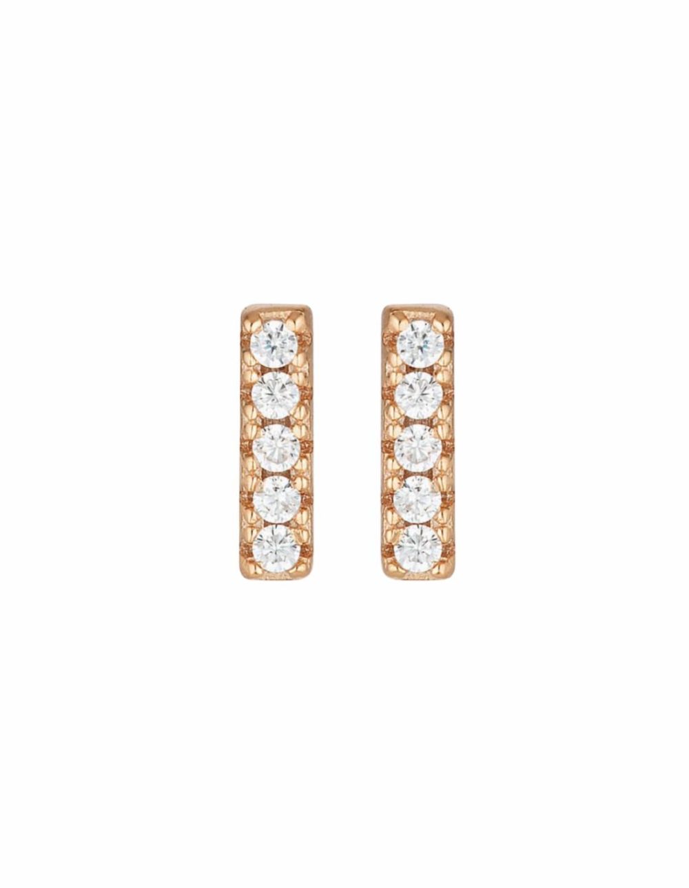 Alina Stud Earrings W/ Cz – Rose Gold Earrings