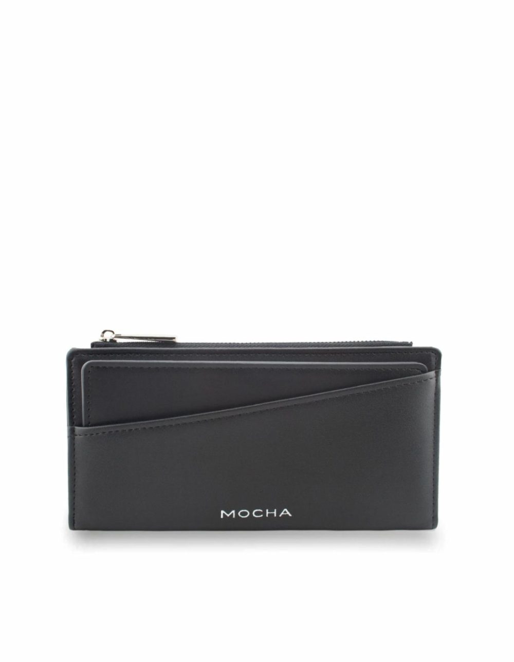 Amy Asymmetrical Long Wallet- Black Bags