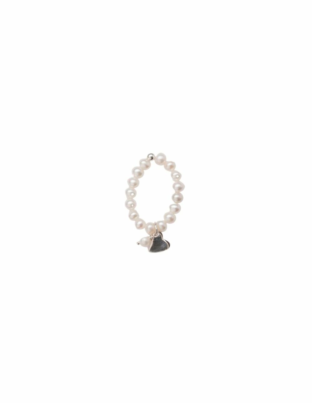 Bambi Pearl Ring W/Charm Ss Jewellery