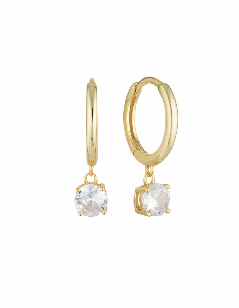 Bria Hoop Earrings W/ Cz – Gold Earrings