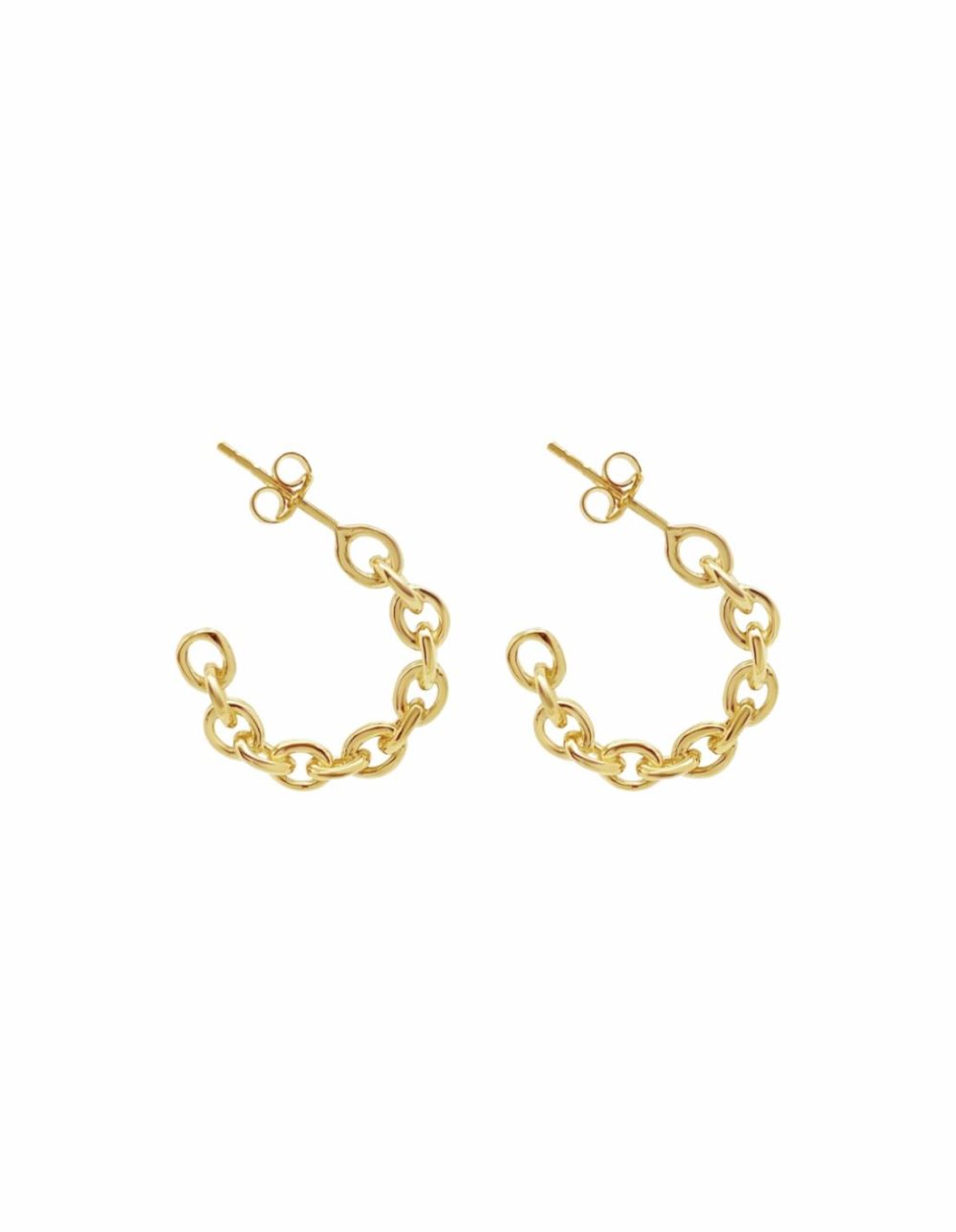 Chain Hoops – Gold Earrings