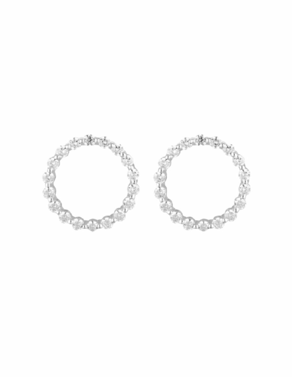 Circle Of Life Large Earrings W/ Cz – Silver Earrings