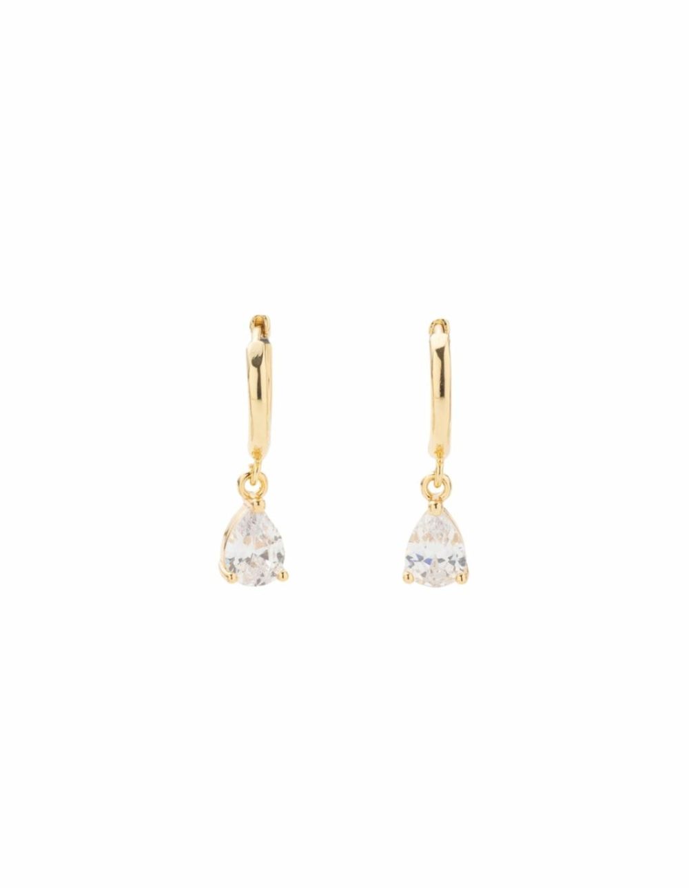 Classic Drop Huggies- Clear Earrings