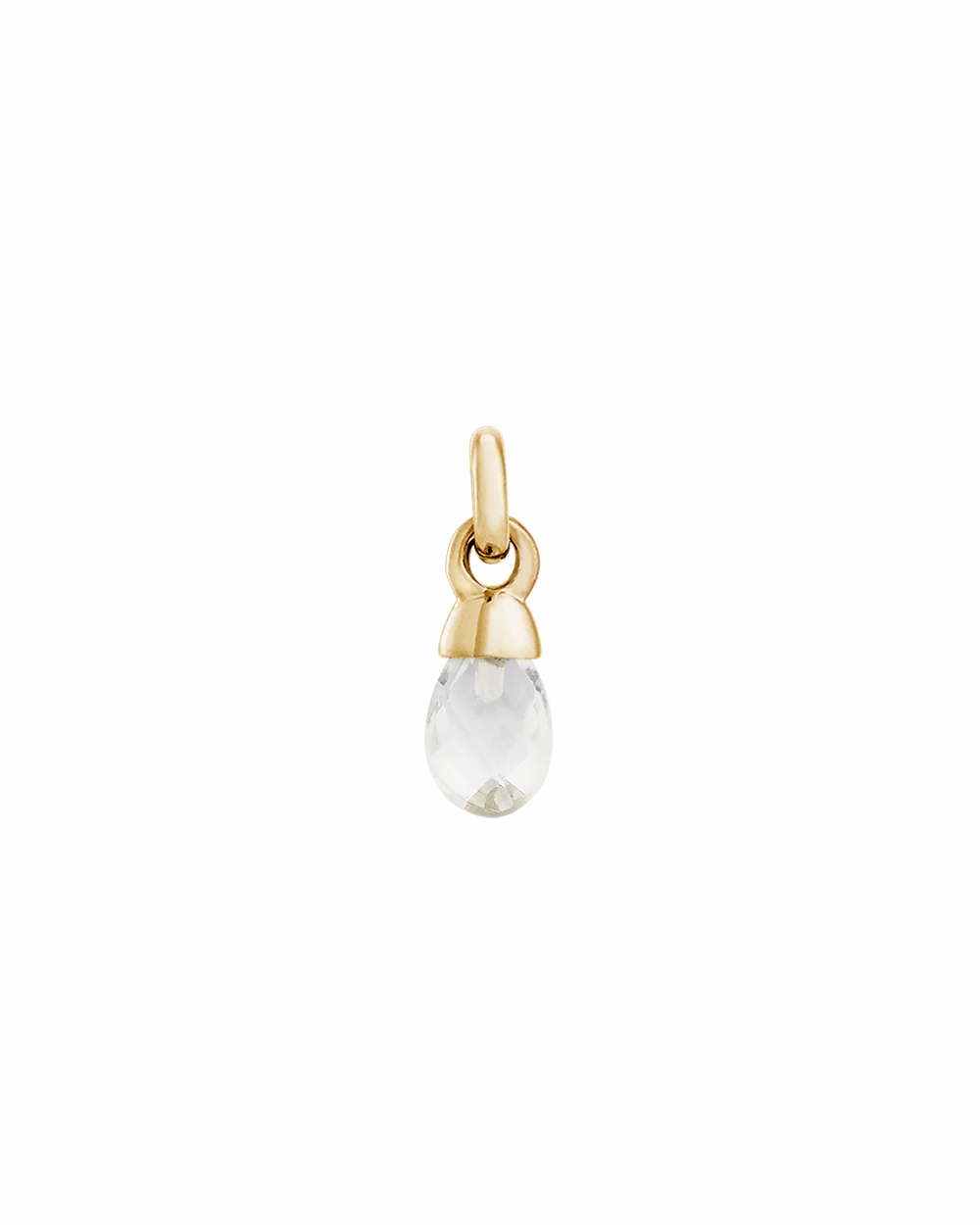 Clear Quartz April Gemstone- Gold Charms