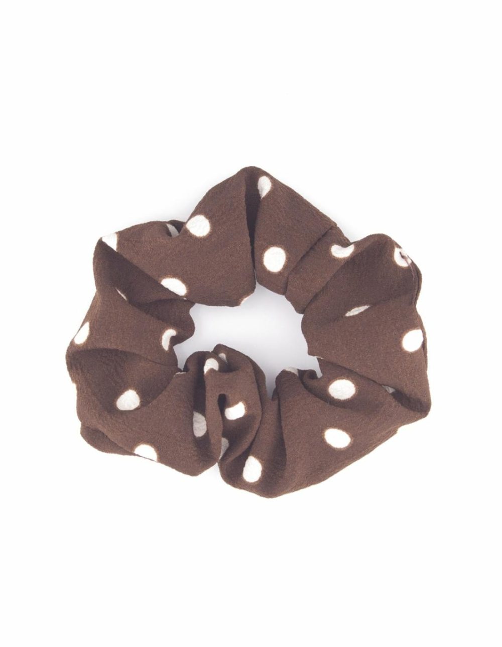 Crepe Polkadot Scrunchie- Brown Accessories