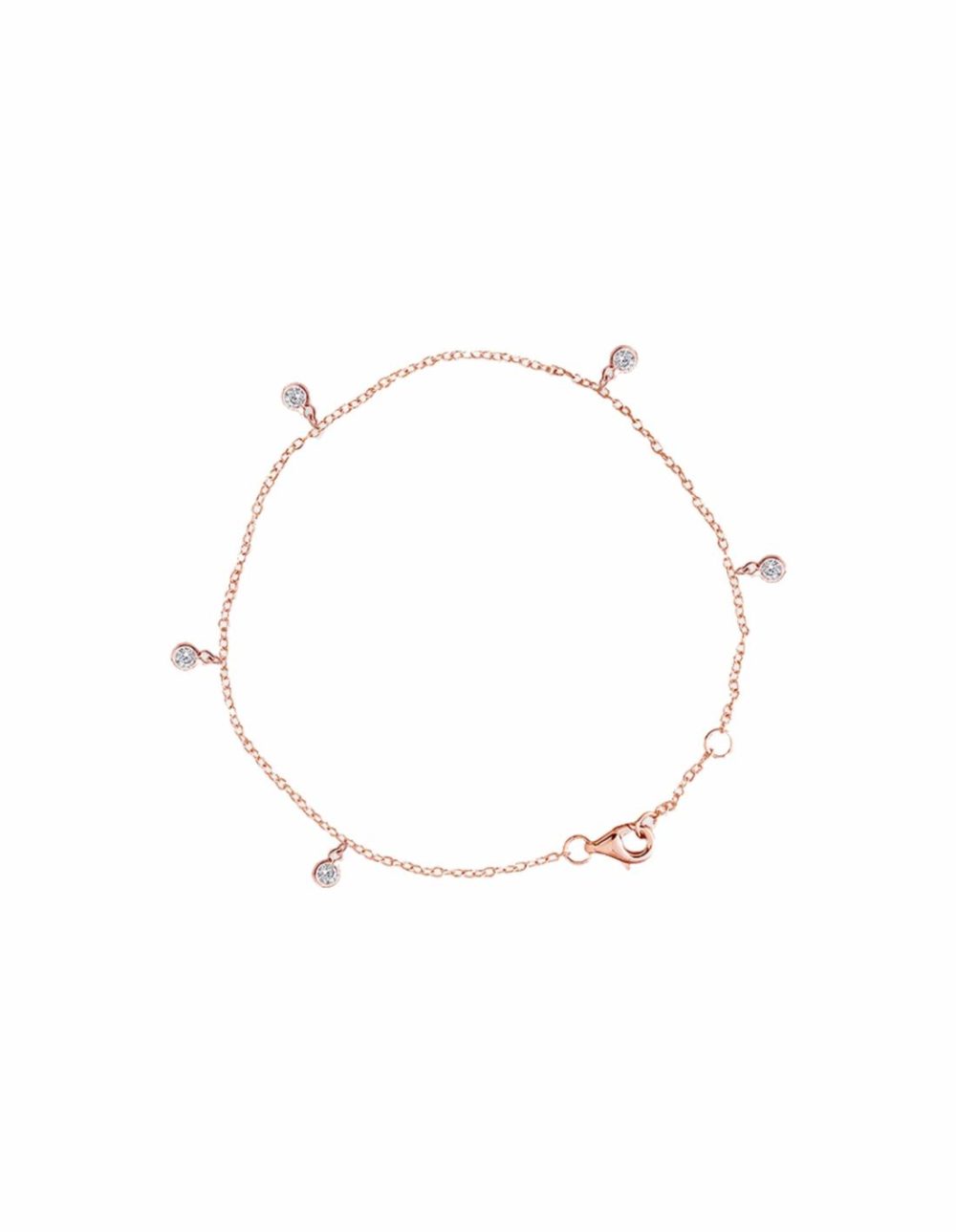 Cz Bezel Scattered Drop Bracelet – Rose Gold Bracelets