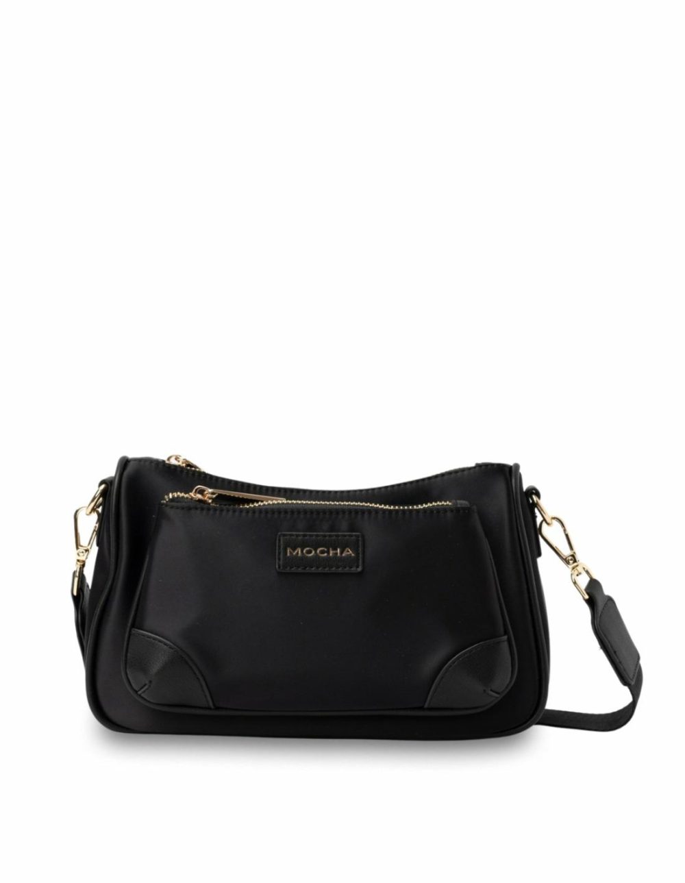 Ebby Everyday Crossbody- Black/Light Gold Bags