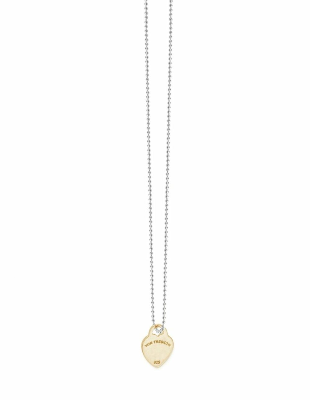 Fine Ball Chain Necklace W/ Mini Vt Flat Heart – Yellow Gold Jewellery