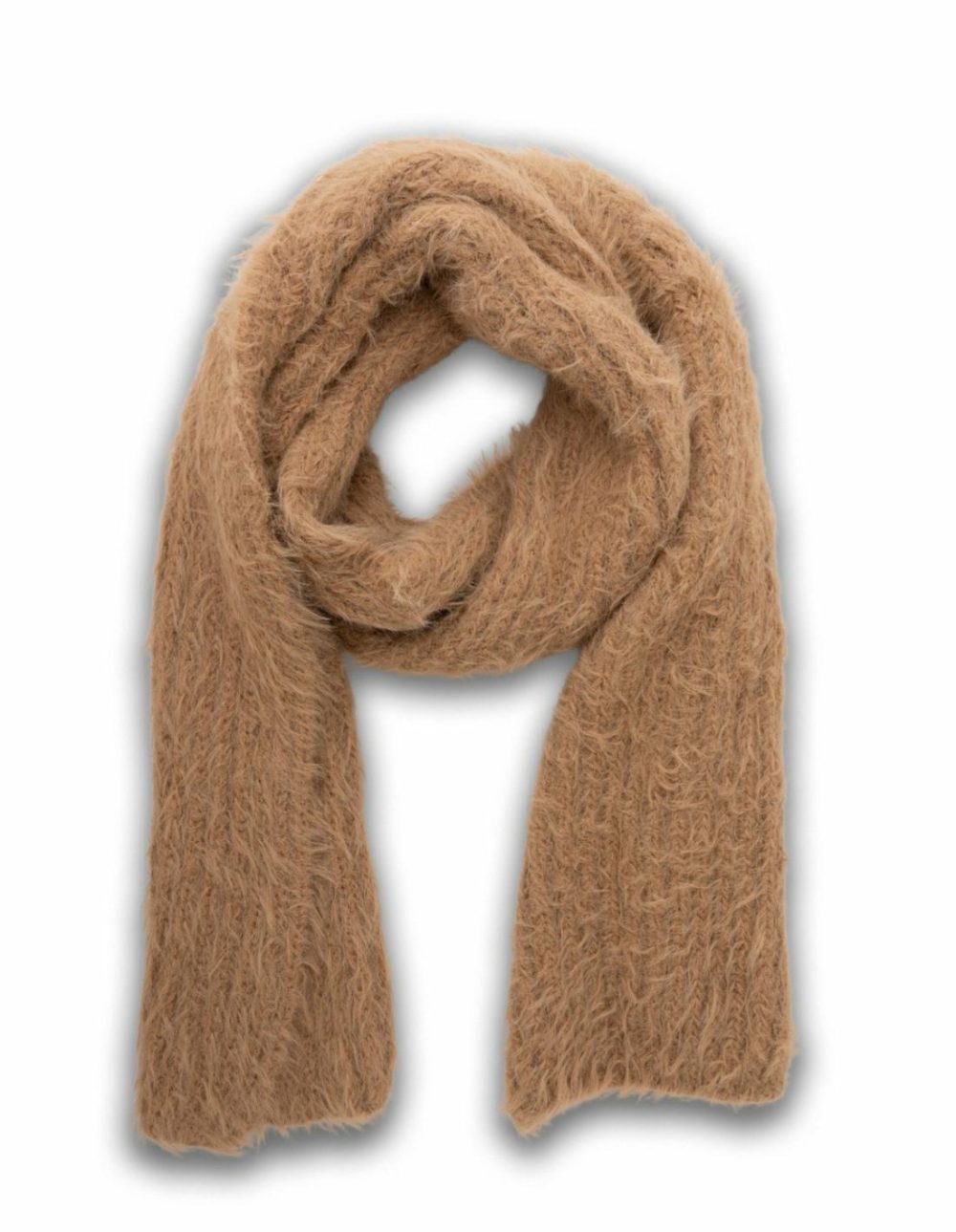 Fluffy Plain Scarf- Tan Accessories