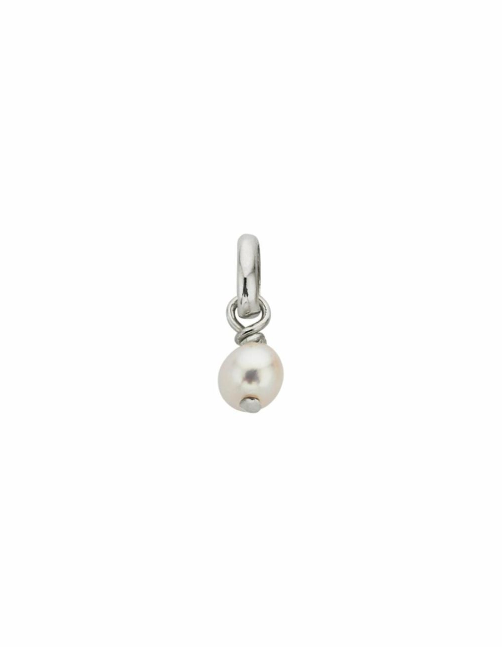 Genuine Pearl Cream Charm- Silver Charms