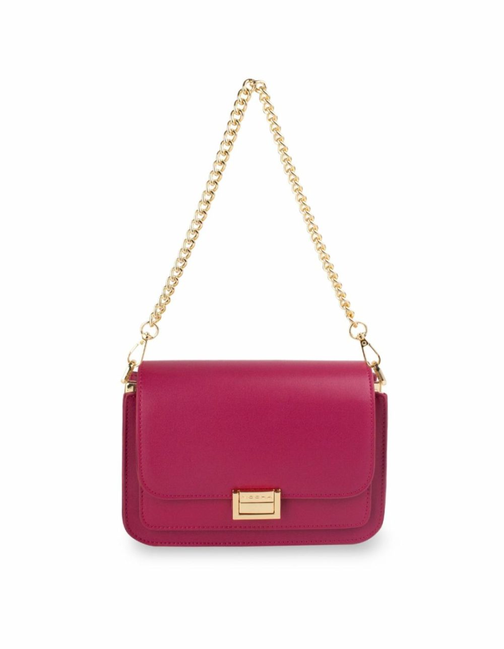 Hazel Buckle Crossbody W/ Chain- Magenta Bags