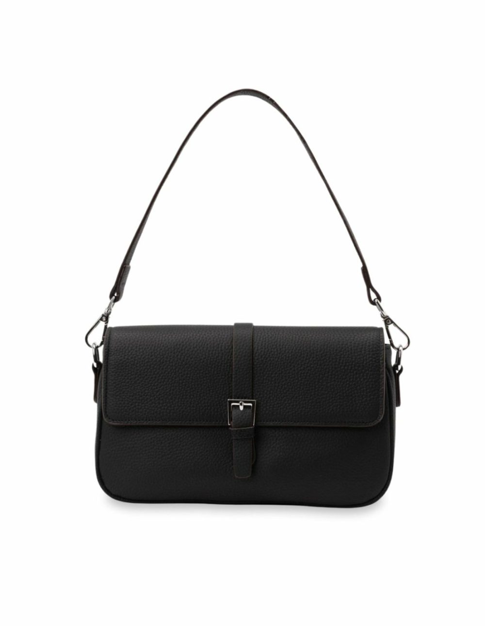 Julia Leather Crossbody Buckle Bag – Black Bags