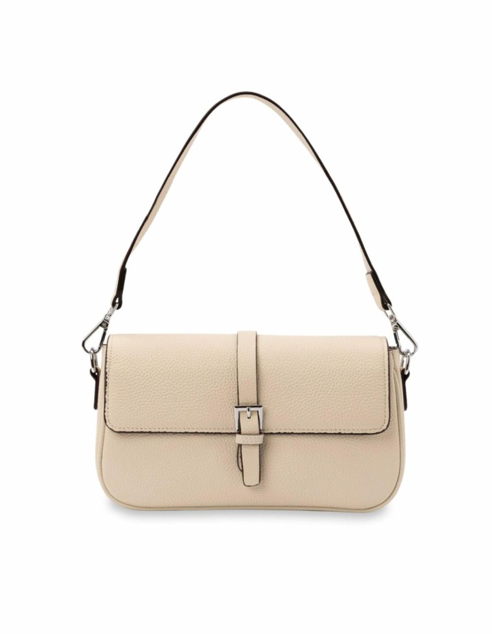 Julia Leather Crossbody Buckle Bag- Cream Bags