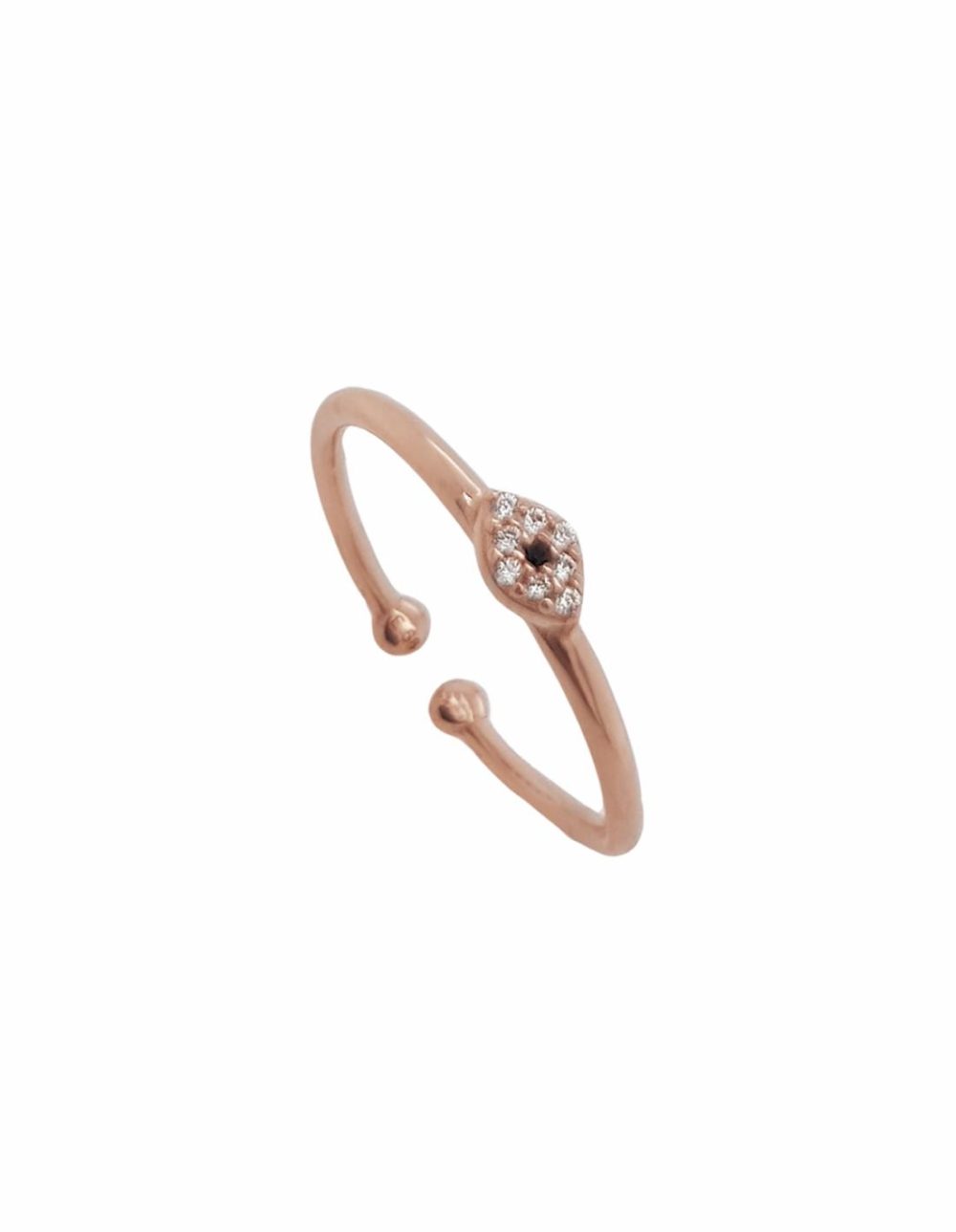 Just Must Adjustable Ring W/ White Zirconia – Rose Gold Jewellery