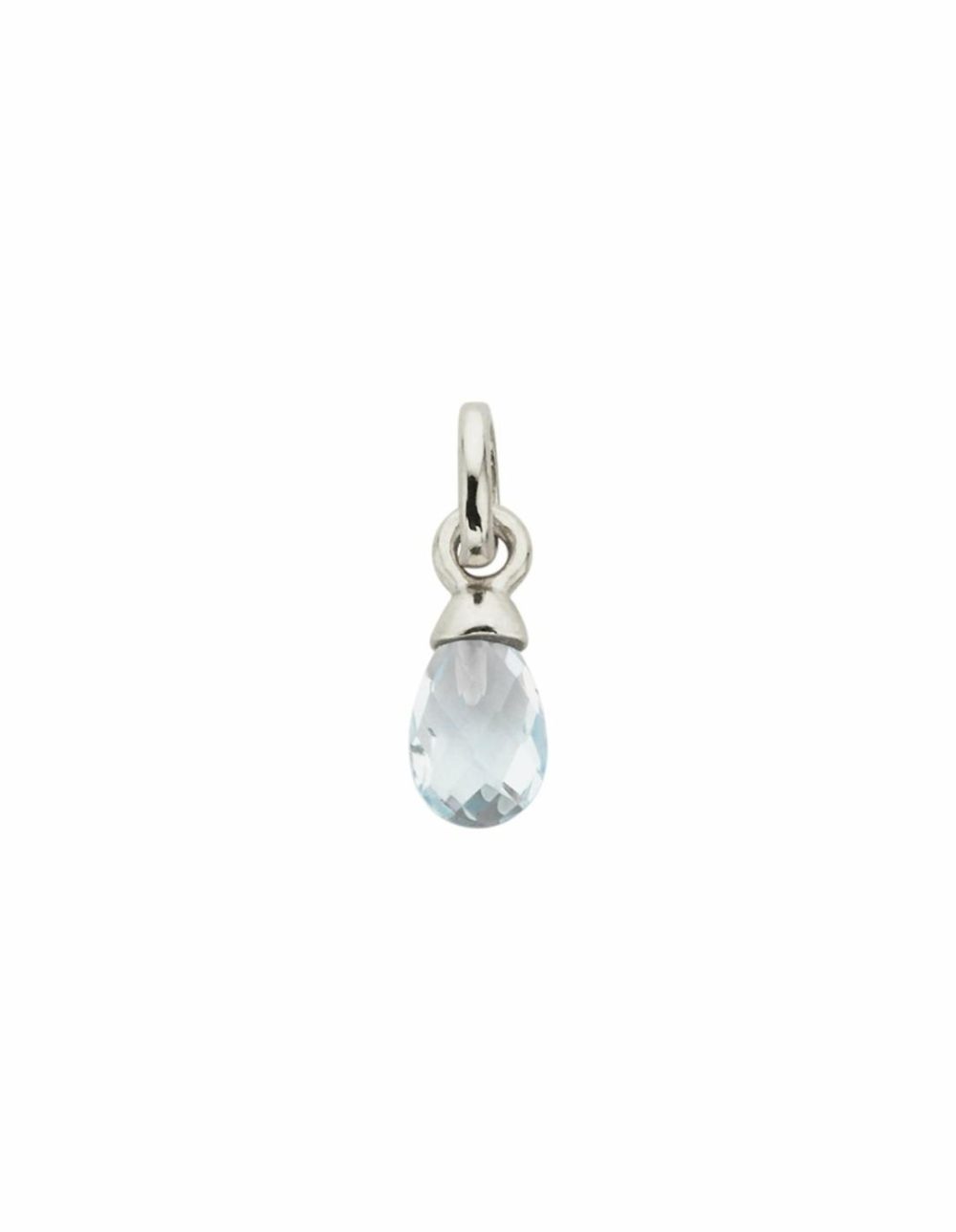 Light Blue Topaz Gemstone Charm W/ Sterling Silver Charms