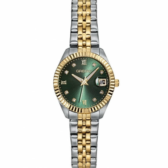 Mallory Petit Watch- Two Tone/Green Face Accessories