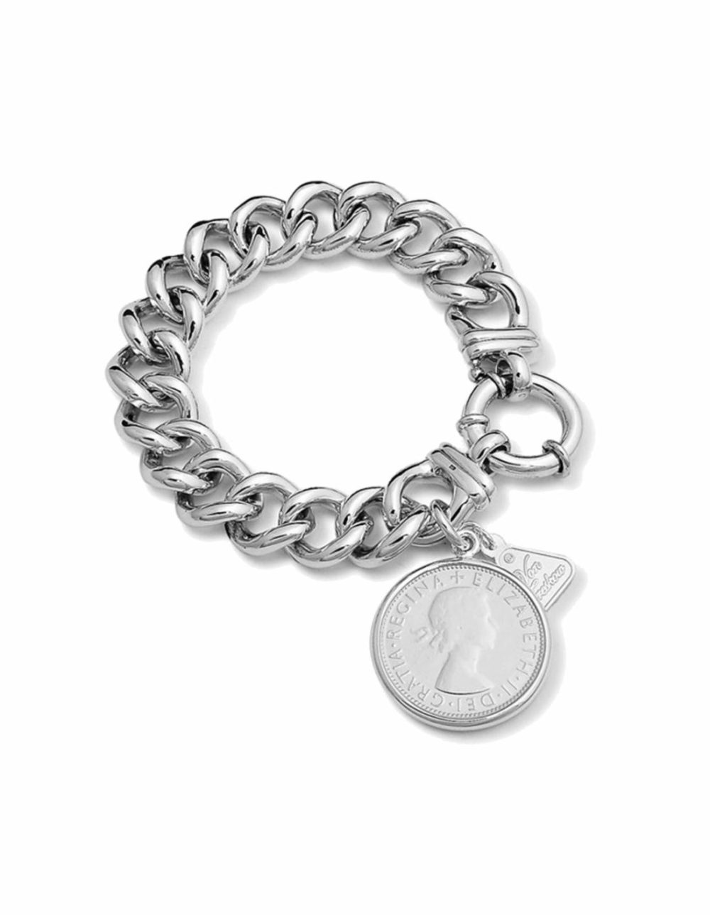 Medium Mama Bracelet W/ Florin Coin – Silver Bracelets