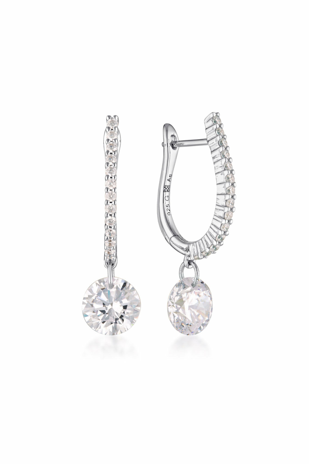 Mirage Mossman Earrings-  Silver & White Cz Earrings