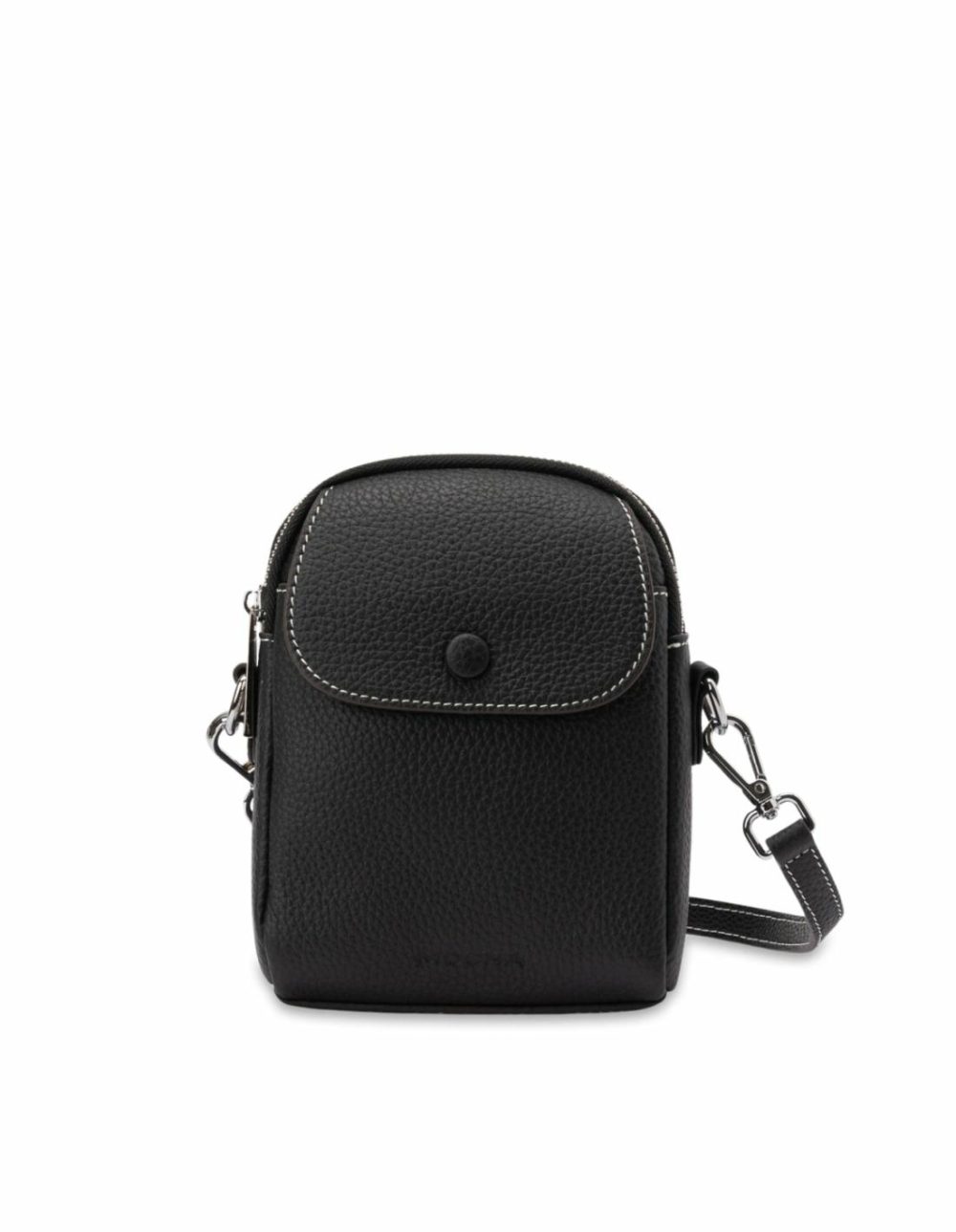 Miranda Leather Phone Crossbody Bag- Black Bags