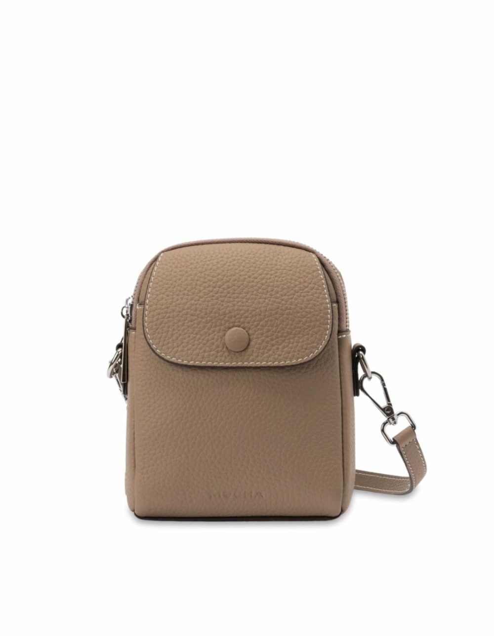 Miranda Leather Phone Crossbody Bag- Taupe Bags