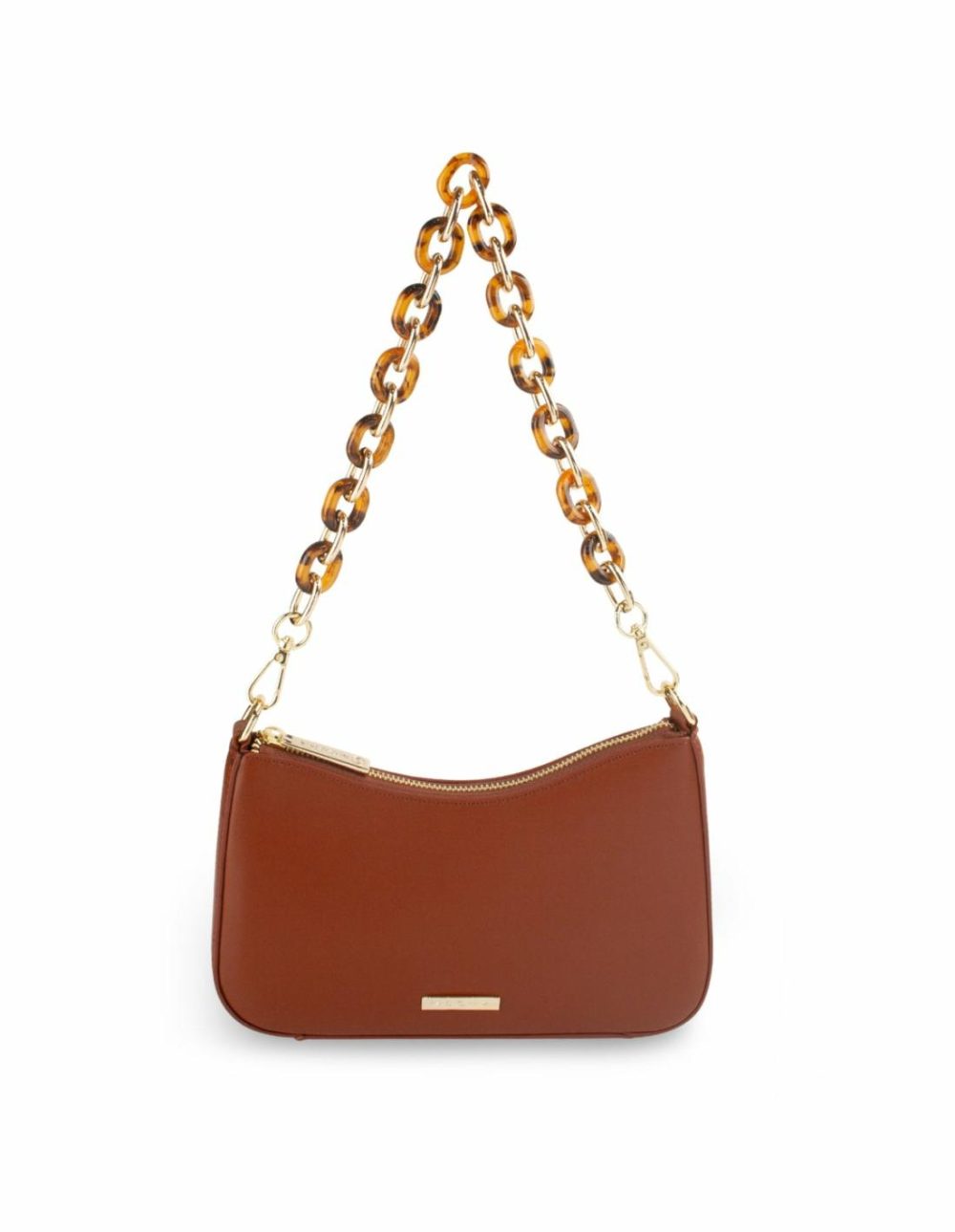 Olivia Tortoise Shell Chain Crossbody Bag- Cocoa Bags