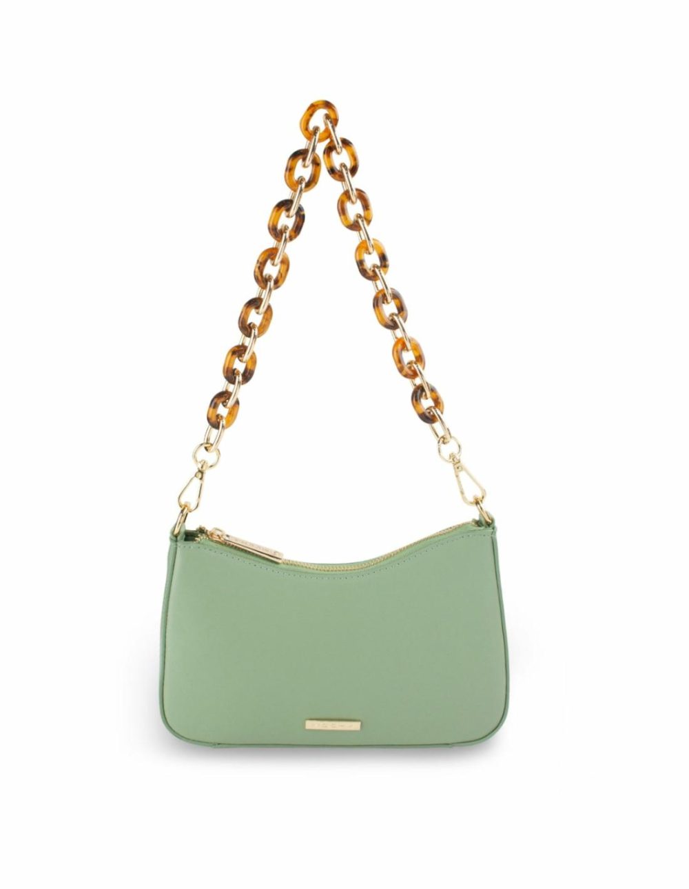 Olivia Tortoise Shell Chain Crossbody Bag- Sage Bags