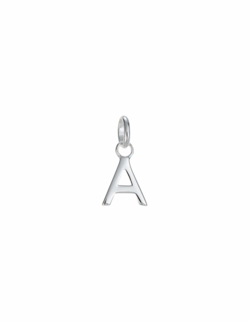 Outline Initial Charm W/ Sterling Silver Charms