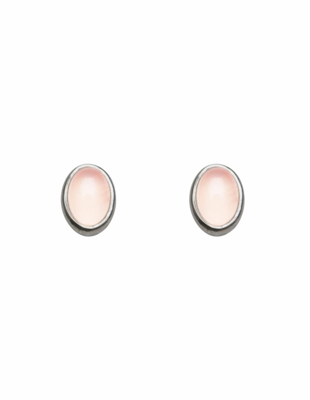 Oval Rose Quartz Studs Earrings