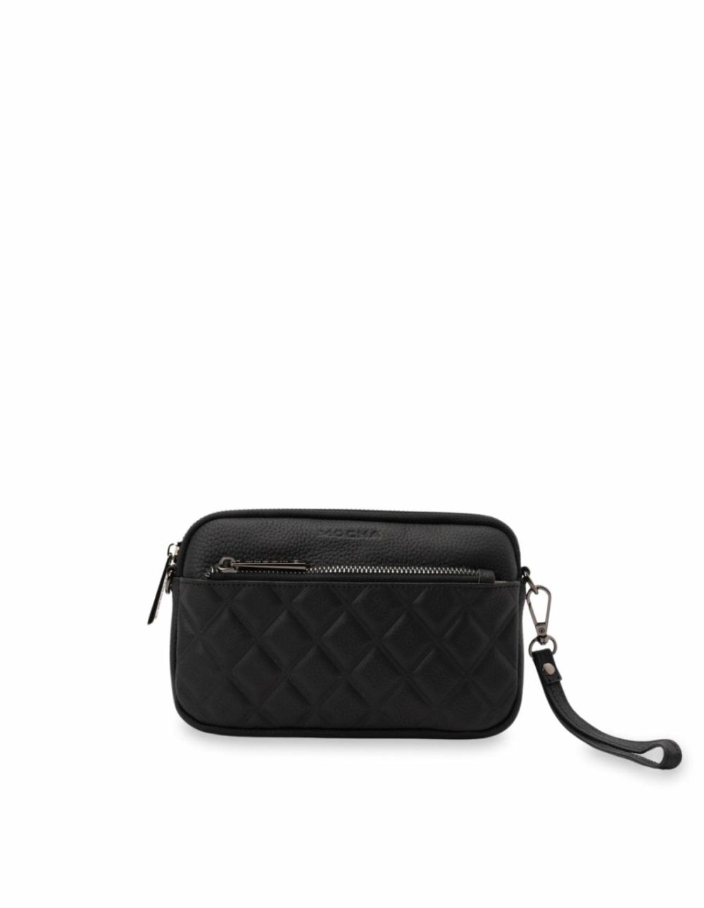 Rebecca Leather Quilted Crossbody Bag- Black Bags