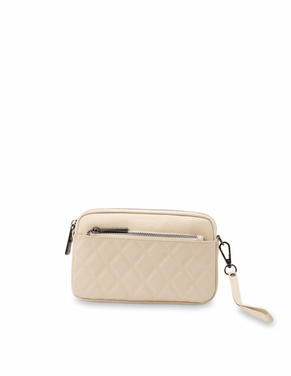 Rebecca Leather Quilted Crossbody Bag- Cream Bags