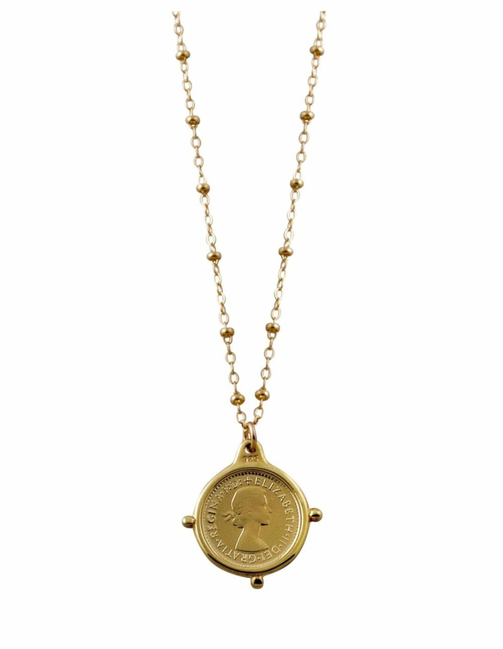 Rosario Necklace W/ Threepence – Gold Jewellery