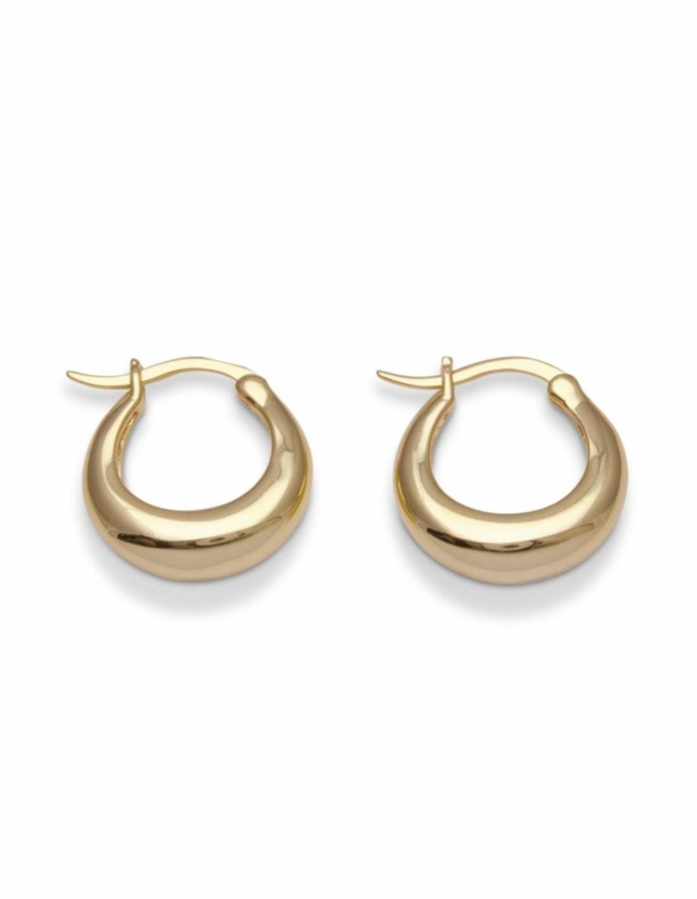 Saddle Hoop Earrings W/ Lever Clasp (17Mm) – Gold Earrings