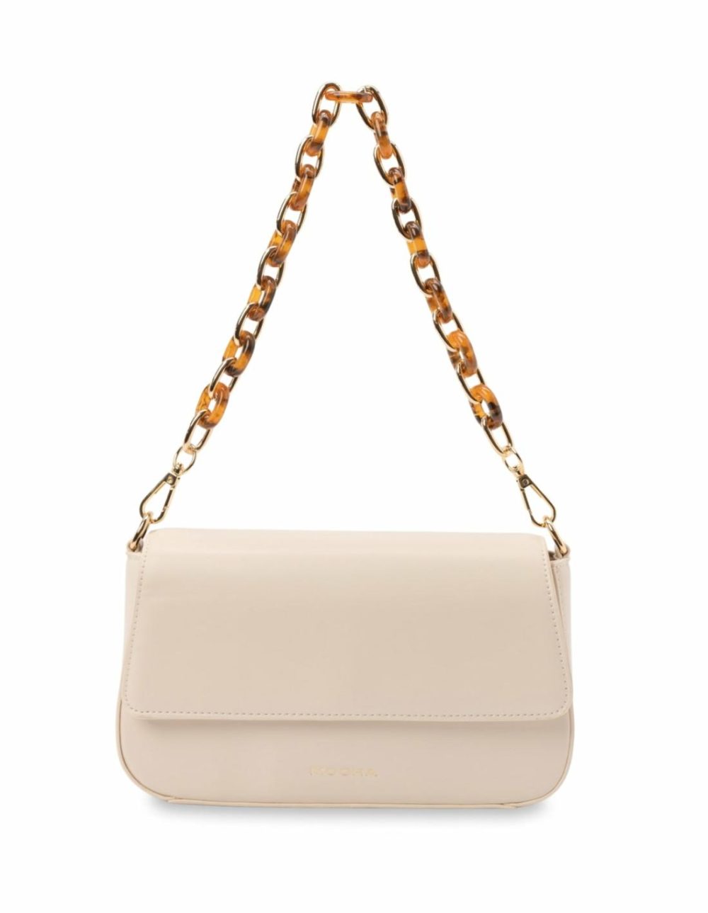 Sophie Tortoise Shell Chain Crossbody Bag- Cream Bags