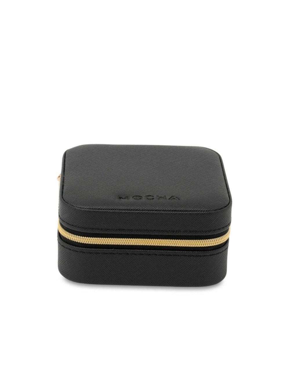 Square Zipper Jewellery Case- Black Jewellery