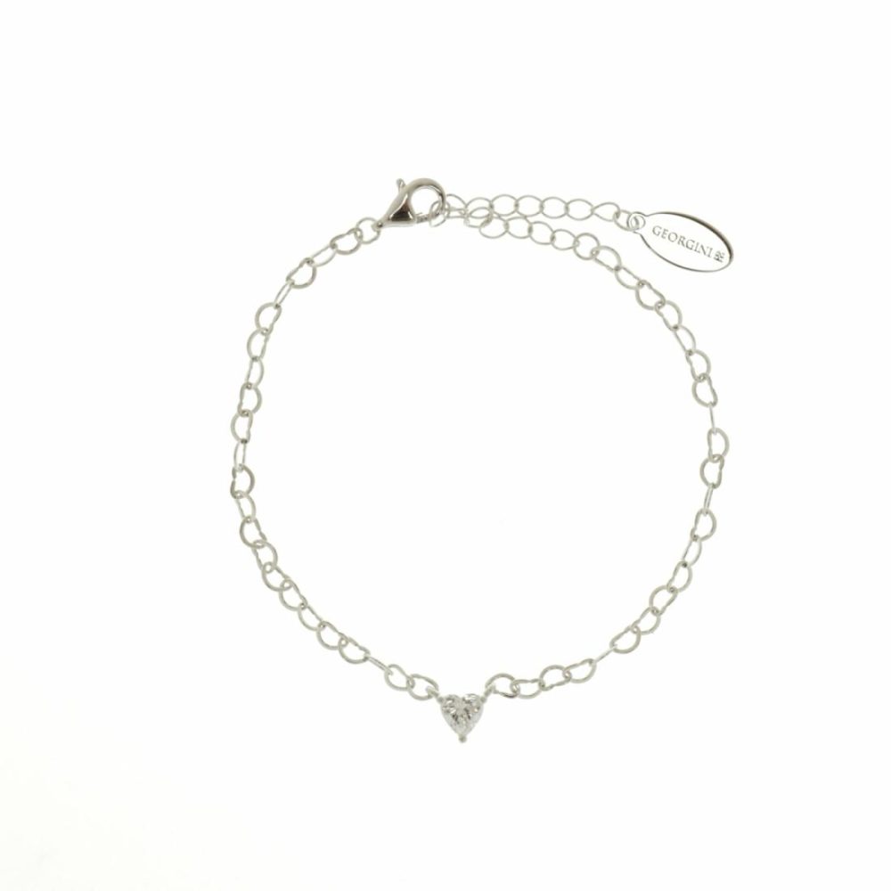 Sweetheart Heart Chain Bracelet- Silver Bracelets