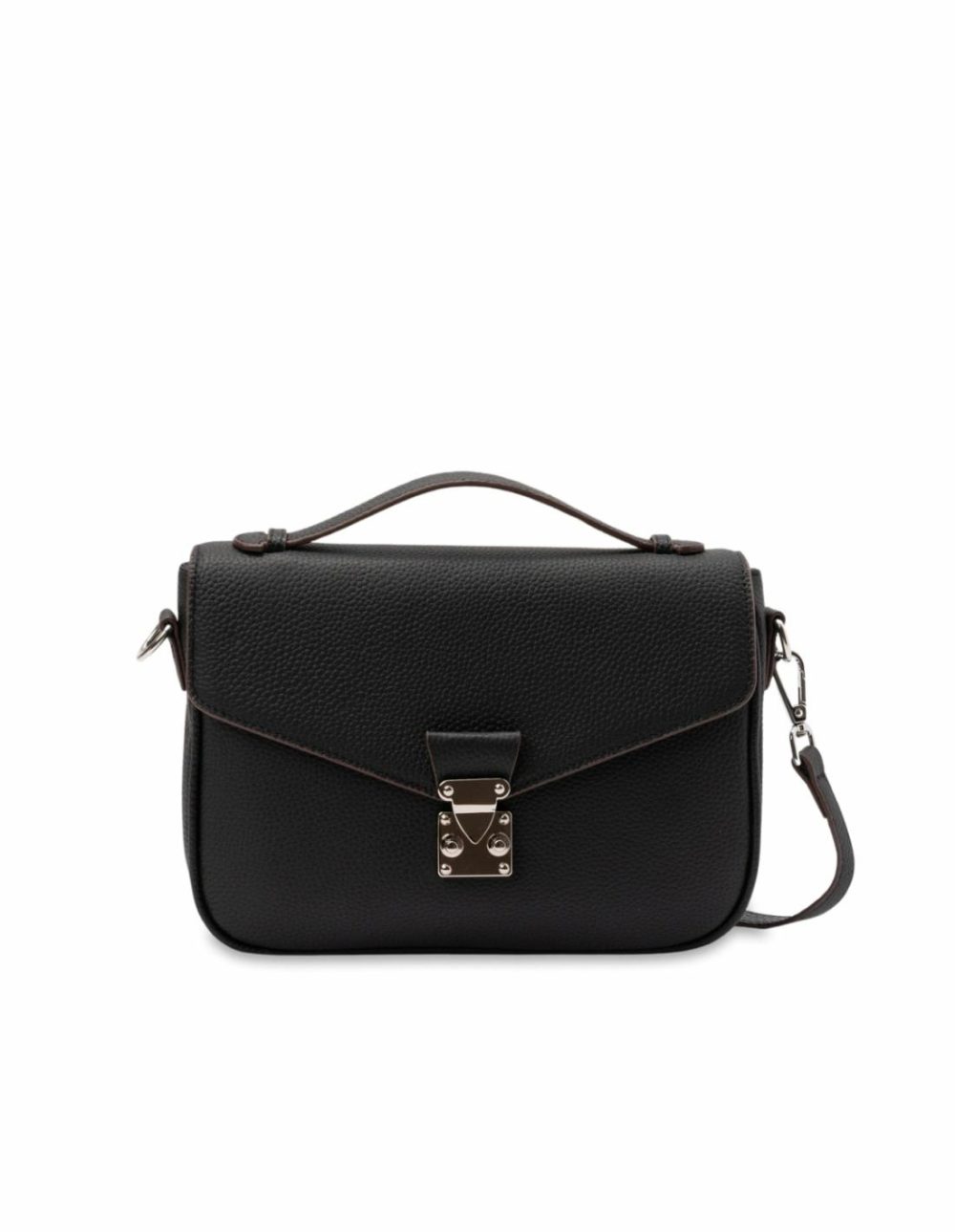 Teagan Leather Crossbody Bag- Black Bags