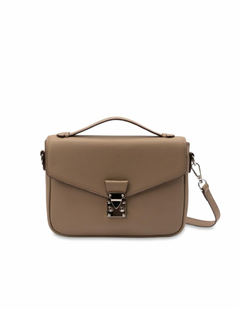 Teagan Leather Crossbody Bag- Taupe Bags