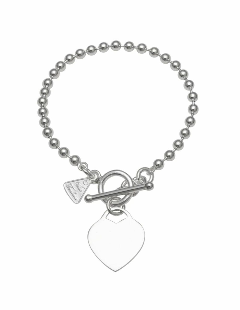 Thick Ball Chain Bracelet W/ Toggle & Large Flat Heart Bracelets