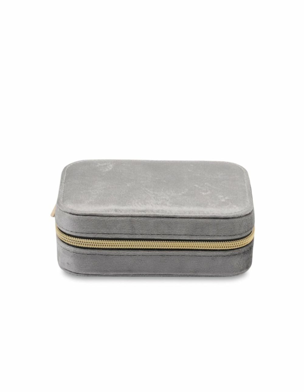 Velvet Rectangular Jewellery Case- Grey Jewellery