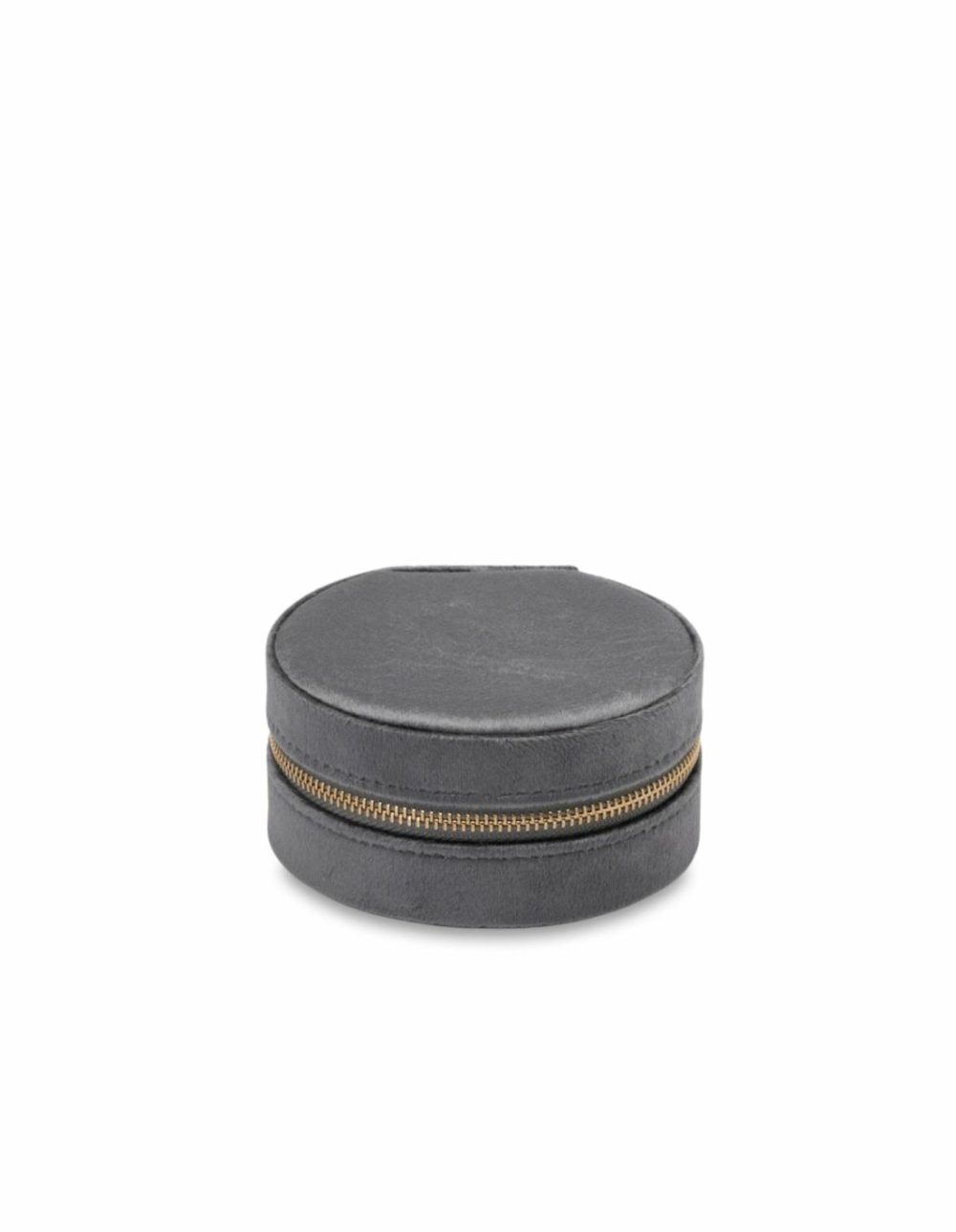 Velvet Round Jewellery Case- Grey Jewellery