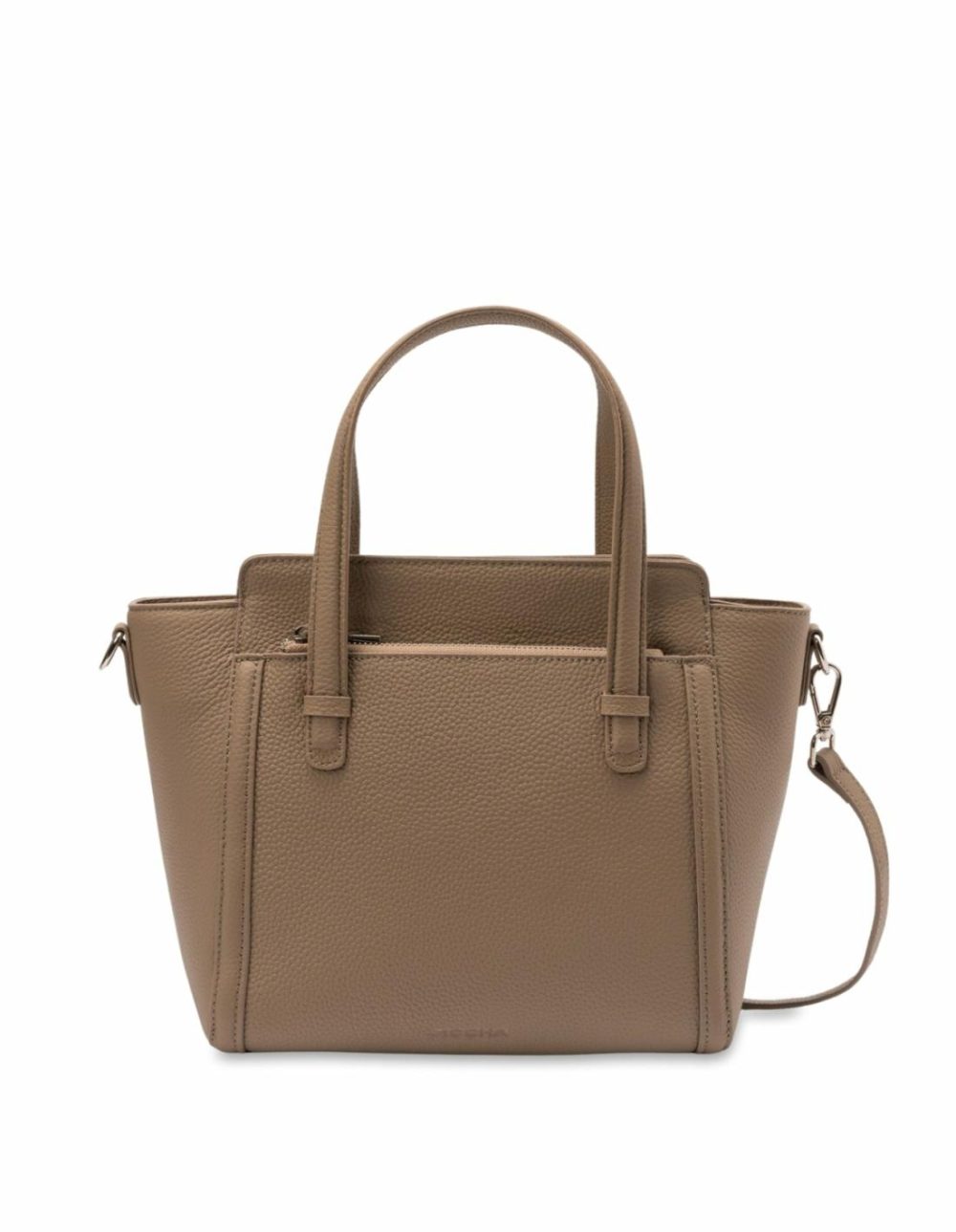 Veronica Leather Small Tote- Taupe Bags