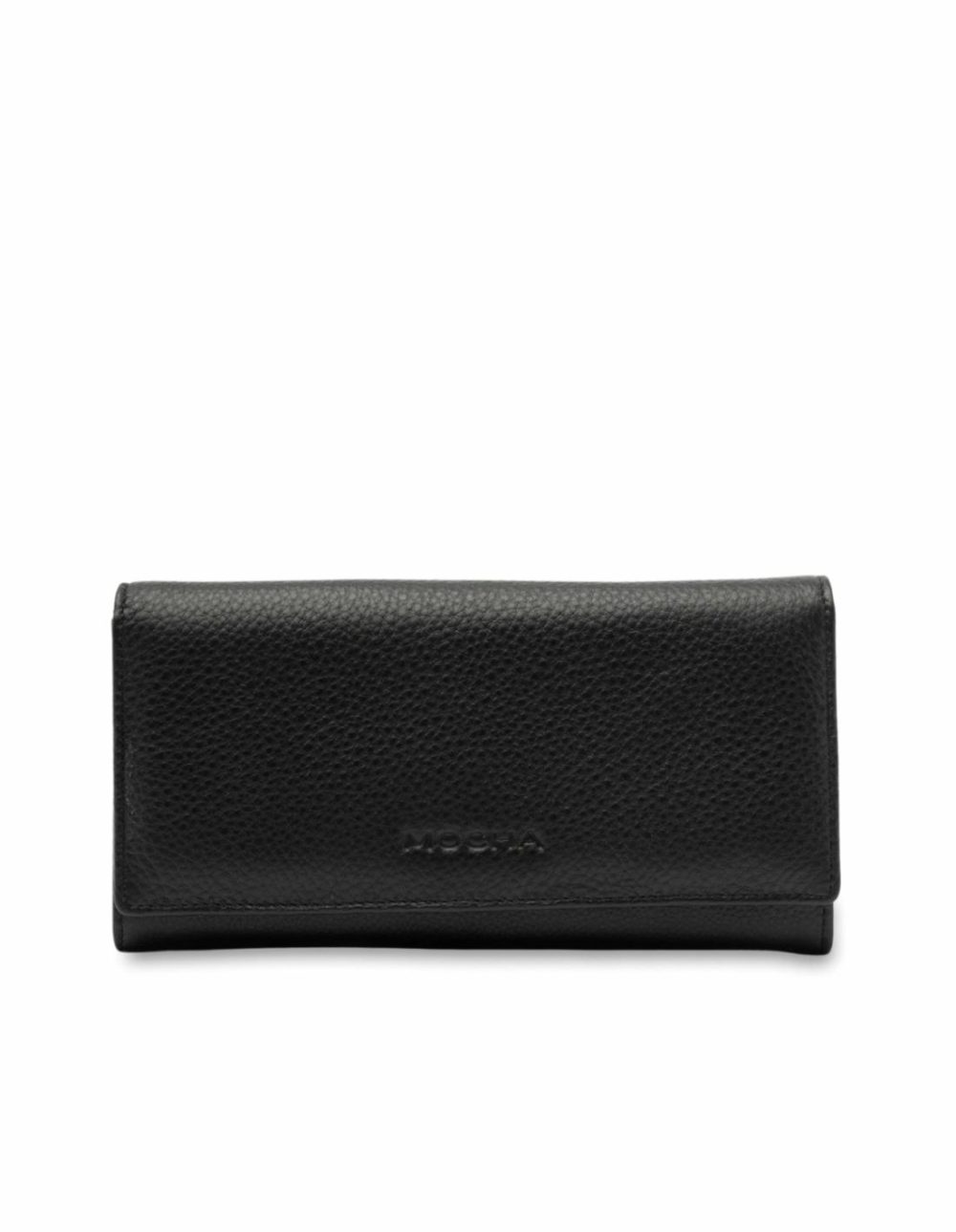 Vivian Leather Long Wallet- Black Bags