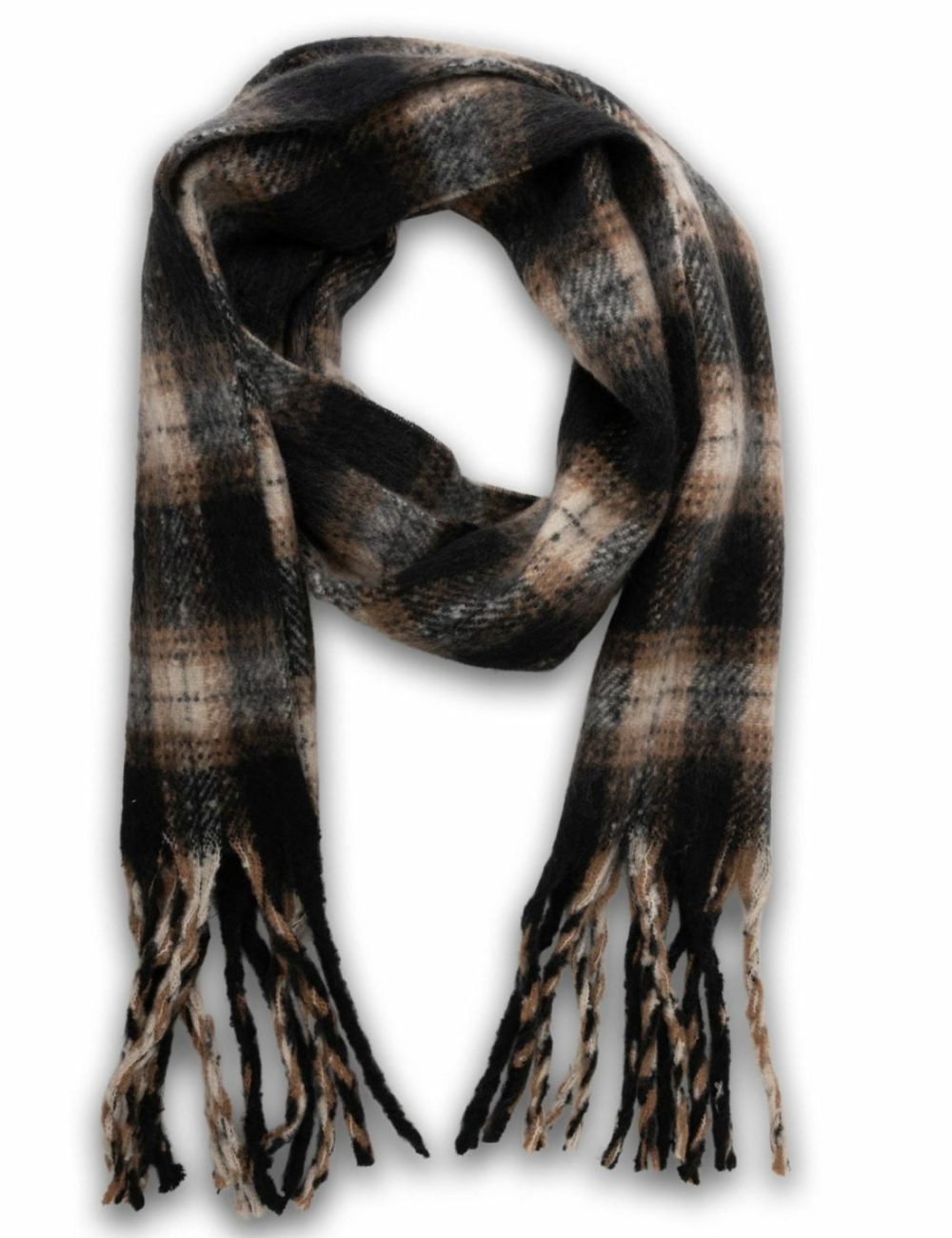 Woodlands Plaid Scarf- Black Accessories