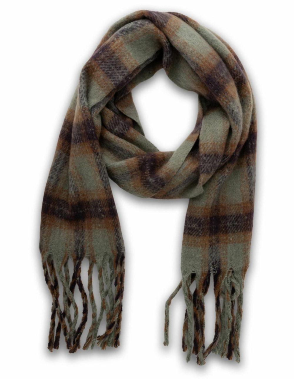 Woodlands Plaid Scarf- Mint Accessories