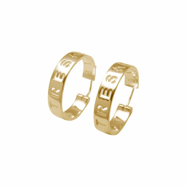 Yg Plated 25Mm Vt Hoop Earrings- Gold Earrings