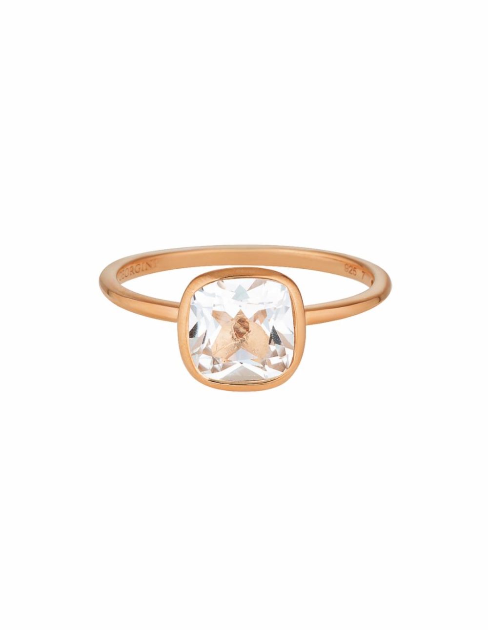 Doros Ring W/ White Topaz – Rose Gold Jewellery