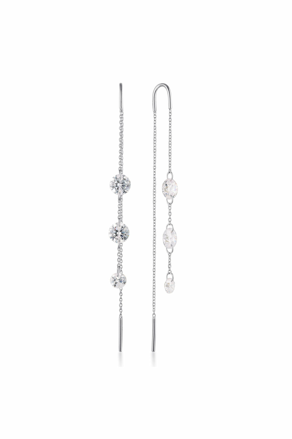 Mirage Ethereal Earrings- Silver & White Cz Earrings