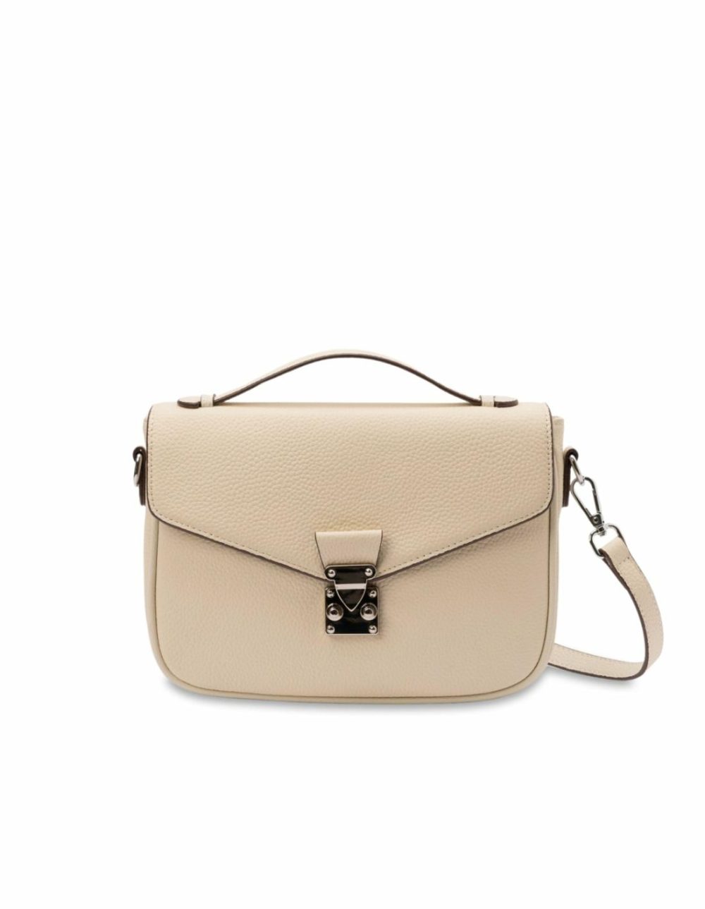 Teagan Leather Crossbody Bag- White Bags